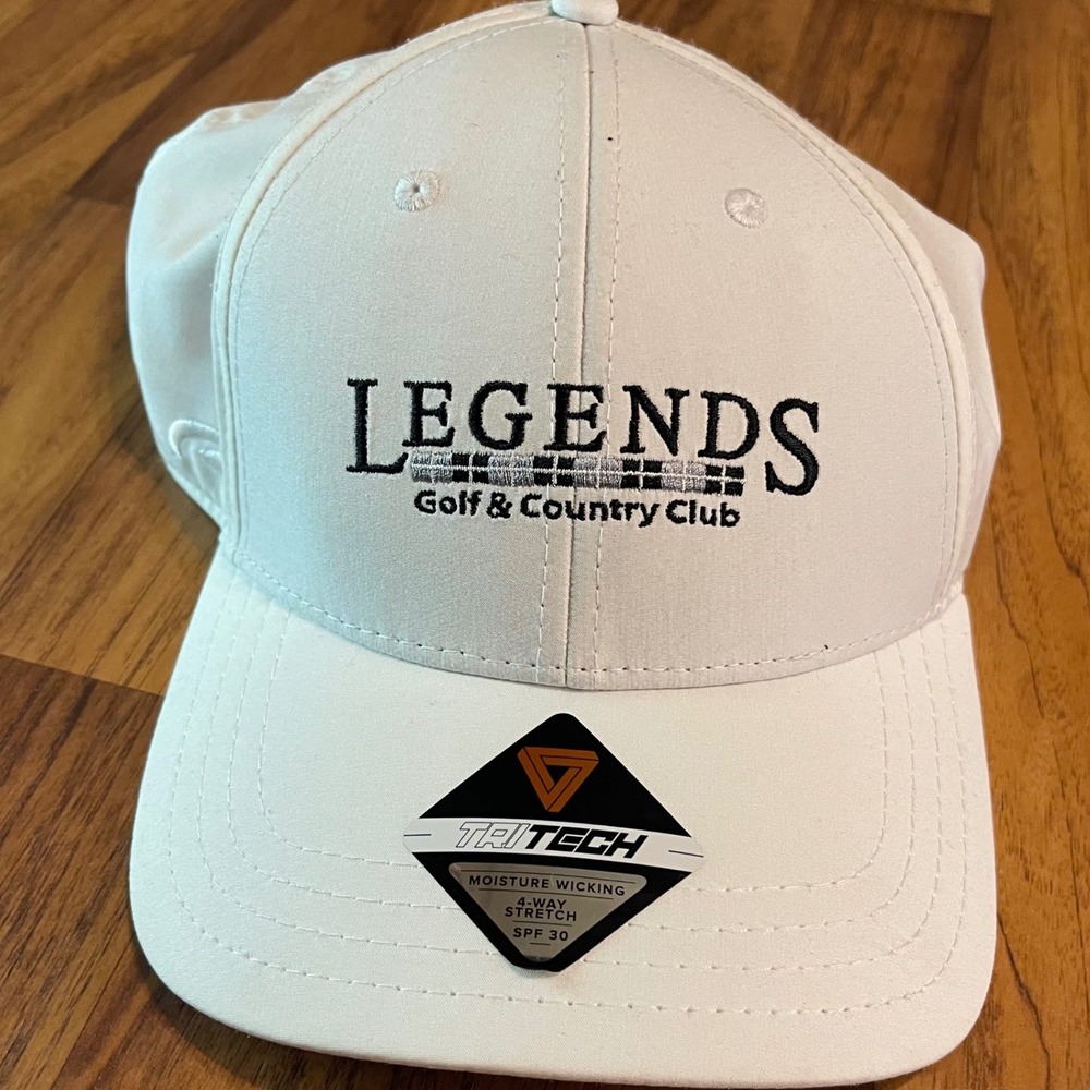 Pukka Legends Golf Country Club Hat White TriTech Performance Adjustable Cap